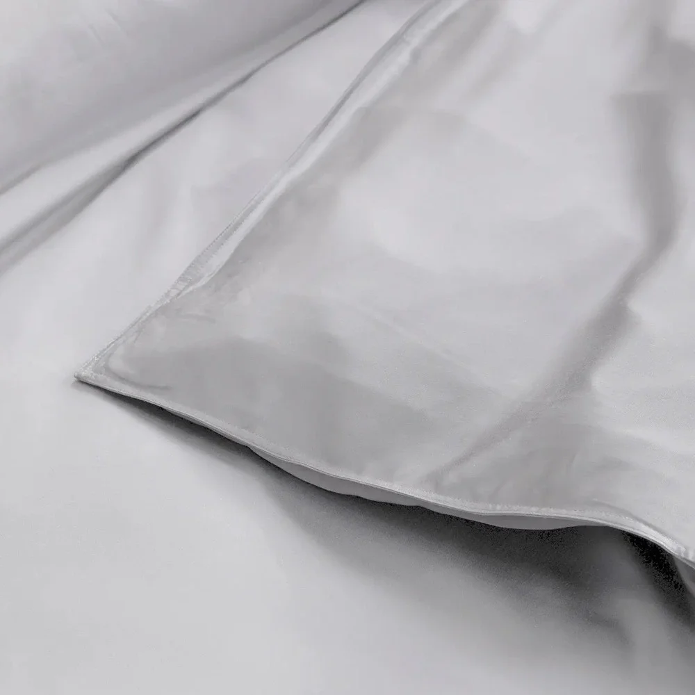 Quince Bamboo Duvet Cover King Cal King Light Grey Organic Quiet Luxury Bedding